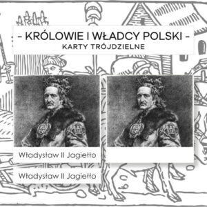 Królowie i władcy Polski - karty trójdzielne 42 szt.