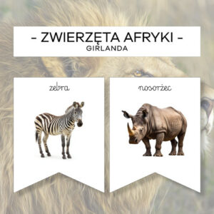 Zwierzęta Afryki - girlanda z podpisem