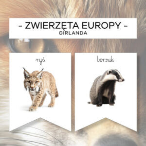 Zwierzęta Europy - girlanda z podpisem