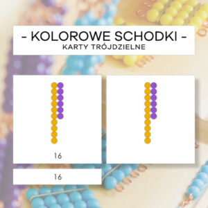 Kolorowe schodki liczby 1-20 - karty trójdzielne 20 szt.