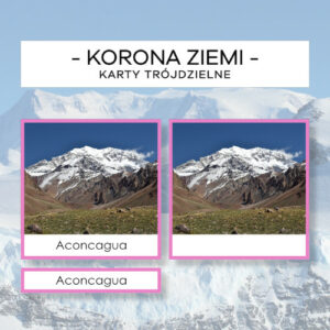 Korona Ziemi z kolorowym tłem - karty trójdzielne 9 szt.