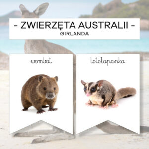 Zwierzęta Australii - girlanda z podpisem