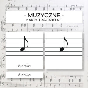 Muzyczne - karty trójdzielne 10 szt.
