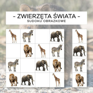 Zwierzęta Świata - sudoku obrazkowe 4x4