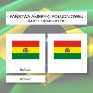 Flagi Państw Ameryki Południowej - karty trójdzielne 13 szt.