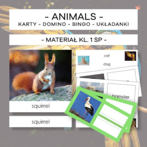 Animals - karty, domino, bingo, układanki - materiał klasa 1