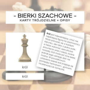 Bierki szachowe - karty trójdzielne 6 szt. + opisy