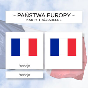 Flagi Państw Europy - karty trójdzielne 45 szt.