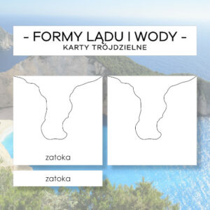 Formy ukształtowania lądu i wody - do kolorowania - karty trójdzielne 10 szt.
