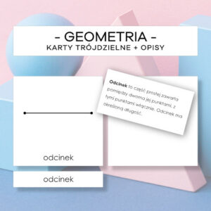 Geometria - karty trójdzielne 8 szt. + opisy