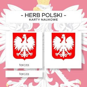 Herb Polski - karty naukowe 3 szt.