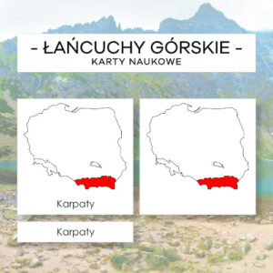 Łańcuchy górskie Polski - karty naukowe 4 szt.