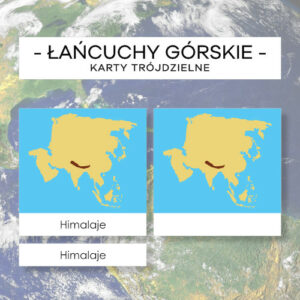 Łańcuchy górskie świata - karty trójdzielne 21 szt.