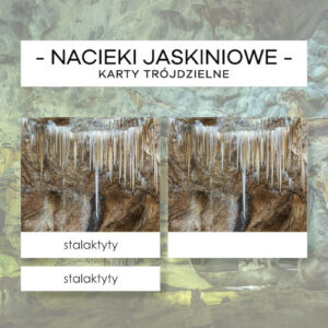 Nacieki jaskiniowe - karty trójdzielne 15 szt.