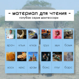 Голубая серия монтессори - материал для чтения 1 - niebieski materiał po rosyjsku 1
