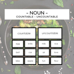 Noun - countable - uncountable
