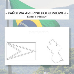 Flagi i Mapy Państw Ameryki Południowej - karty pracy 13 szt.