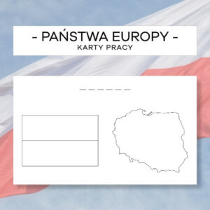 Flagi i Mapy Państw Europy - karty pracy 45 szt.