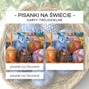 Pisanki na świecie - karty trójdzielne 15 szt.