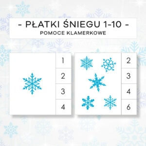 Płatki śniegu 1-10 - pomoce klamerkowe