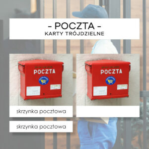 Poczta - karty trójdzielne 12 szt.