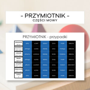 Przymiotnik - przypadki - części mowy