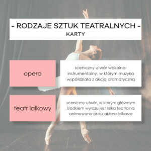 Rodzaje sztuk teatralnych - karty