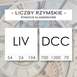 Liczby rzymskie - pomoce klamerkowe