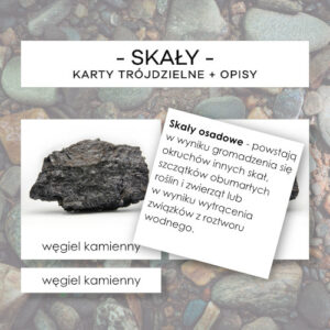 Skały - karty trójdzielne 21 szt. + opisy