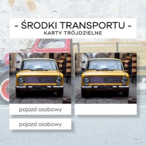 Środki transportu lądowego - karty trójdzielne 25 szt.