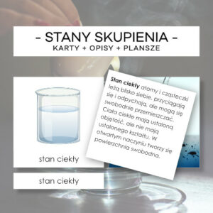 Stany skupienia - karty trójdzielne 25 szt. + opisy