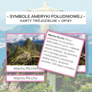 Ameryka Południowa - symbole - karty trójdzielne 40 szt. + opisy