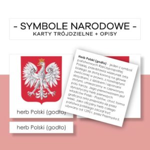 Symbole narodowe - karty trójdzielne 3 szt. + opisy