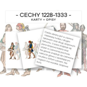 Ubiory - cechy 1228 - 1333 - karty 7 szt. + opisy