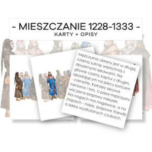 Ubiory - mieszczanie 1228 - 1333 - karty 7 szt. + opisy