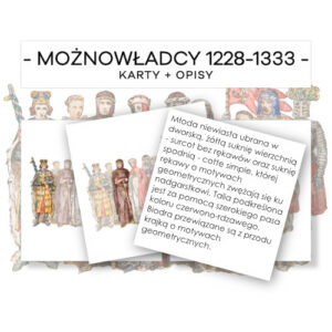 Ubiory - możnowładcy 1228 - 1333 - karty 7 szt. + opisy