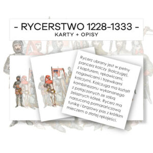 Ubiory - rycerstwo 1228 - 1333 - karty 7 szt. + opisy