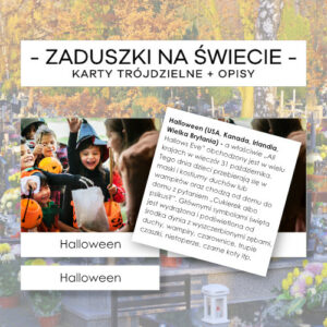 Zaduszki na świecie - karty trójdzielne 10 szt. + opisy