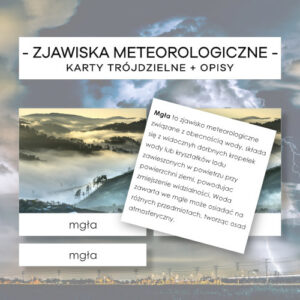 Zjawiska meteorologiczne - karty trójdzielne 23 szt.+ opisy