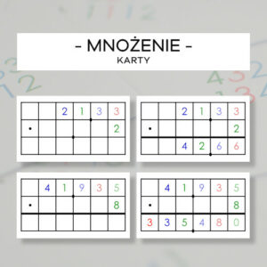 Mnożenie ułamków - karty do gry w znaczki