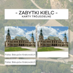 Zabytki Kielc - karty trójdzielne 12 szt.