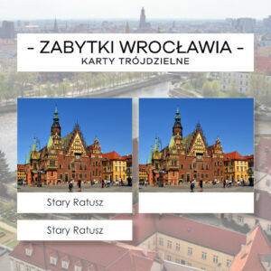 Zabytki Wrocławia - karty trójdzielne 12 szt.