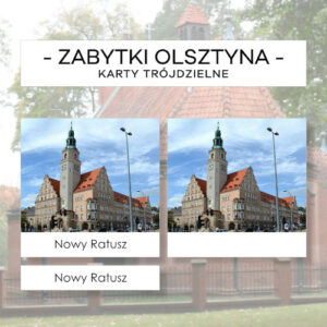 Zabytki Olsztyna - karty trójdzielne 12 szt.