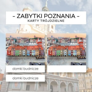 Zabytki Poznania - karty trójdzielne 12 szt.