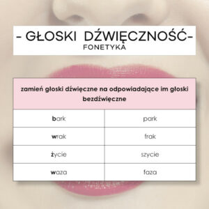 Głoski - dźwięczność - karty pracy