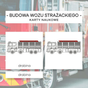 Budowa wozu strażackiego - karty naukowe 11 szt.