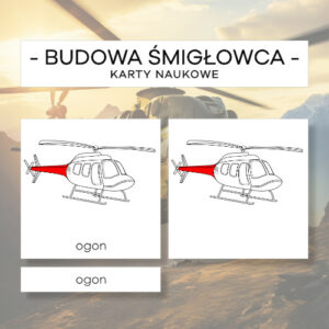 Budowa śmigłowca - karty naukowe 12 szt.