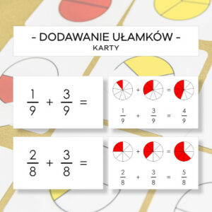 Dodawanie ułamków zwykłych cz. 1 - karty
