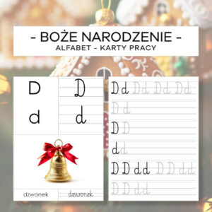 Alfabet Boże Narodzenie –  karty pracy