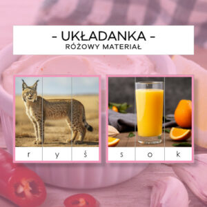 Różowy Materiał - układanki